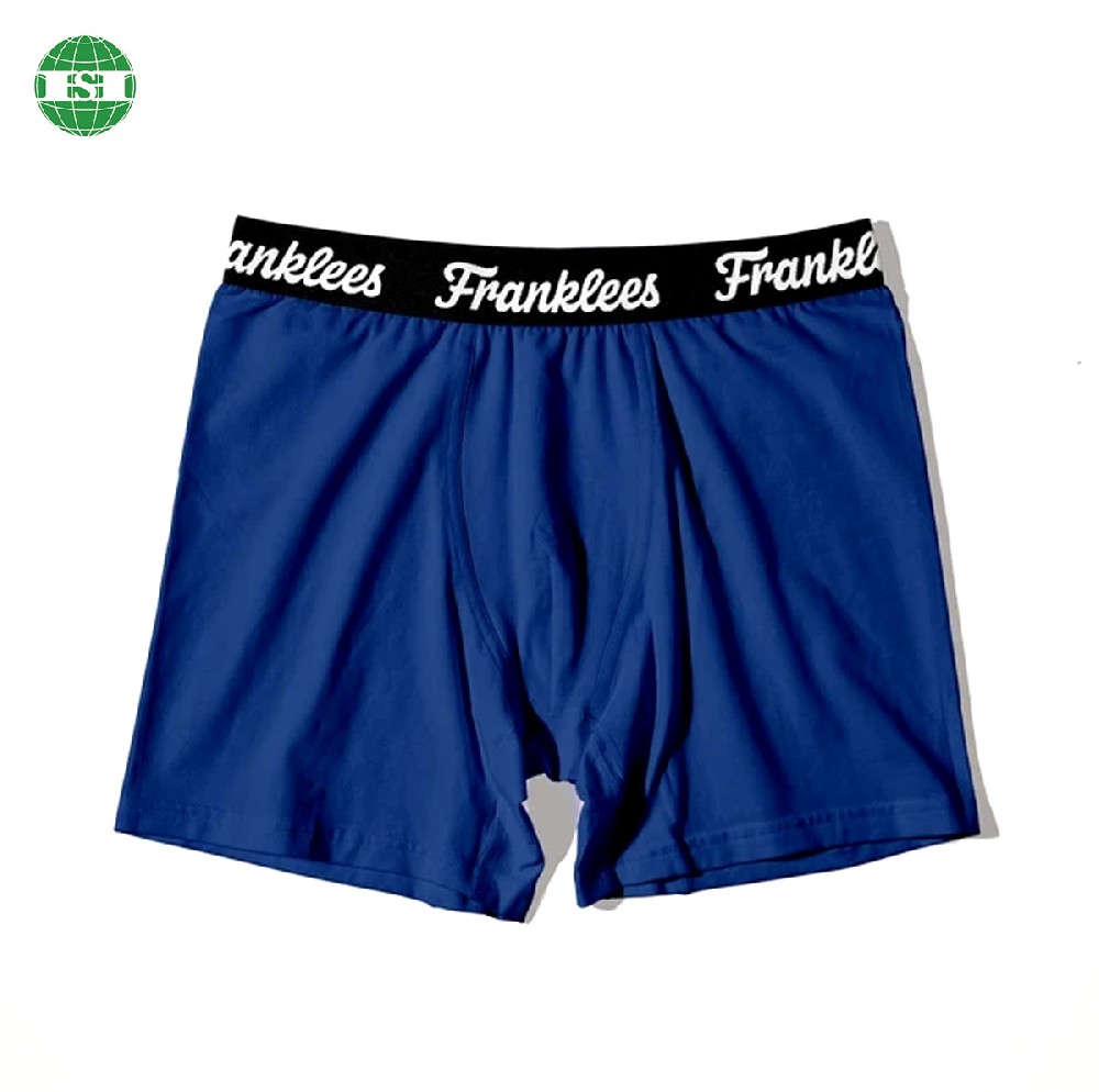 Navy modal spandex boxer briefs for men