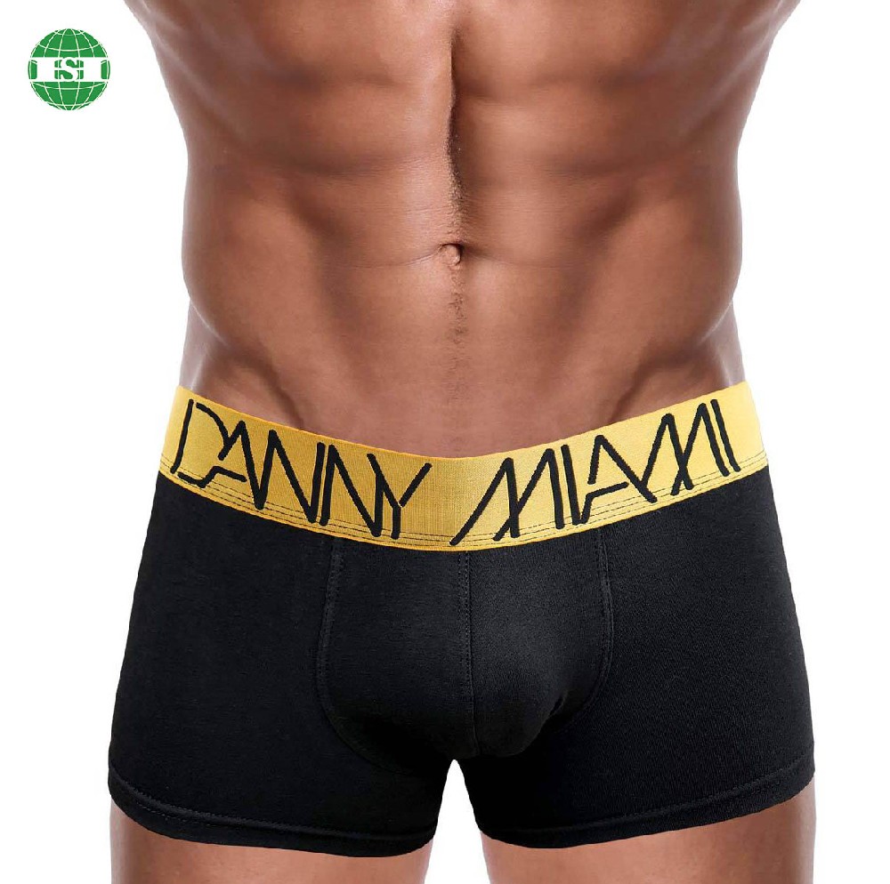 Custom logo organic cotton luxury underwear trunks for men