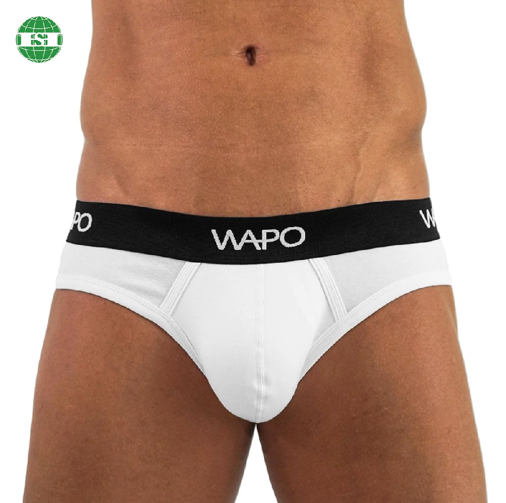 White cotton briefs customized letters men's underwear