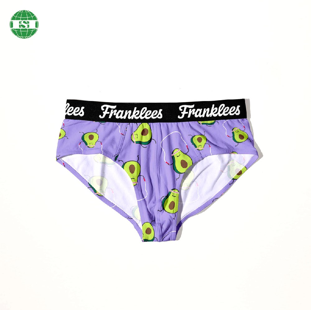 Avocado print men's briefs 95% polyester 5% spandex customized your own design