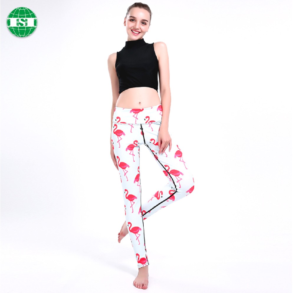 Flamingo print women's legging full customization