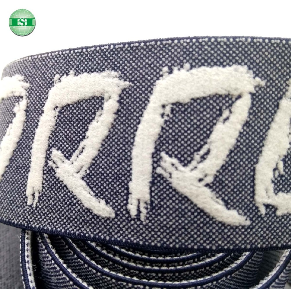 Knitted convex logo elastic tape for clothes