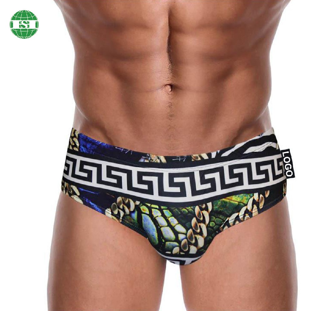 Custom made logo men's swimwear briefs