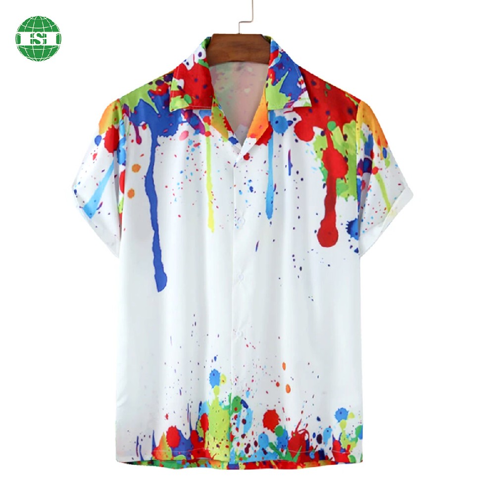 Liquid design print button up t-shirts full customization