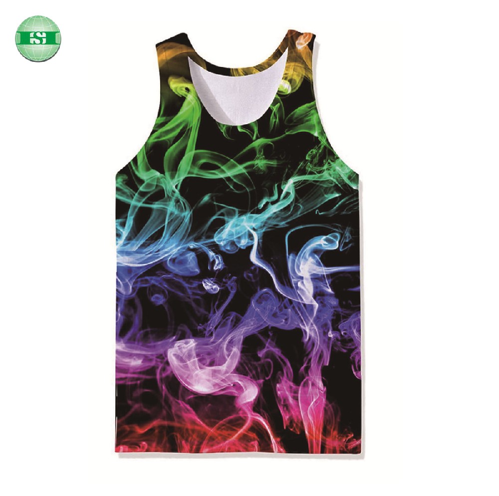 Colorful smoke print tank top unisex full customization