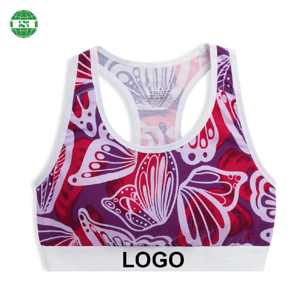 Butterfly print sport bra sublimation