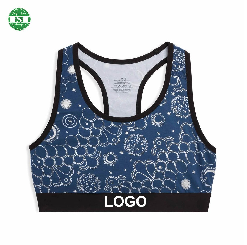 Graphic all over print sport bra full customization