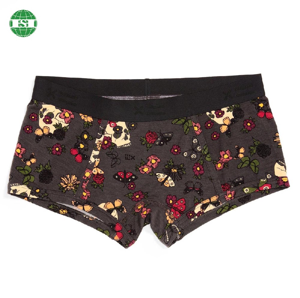 Flower skull print boy shorts for girls full customization