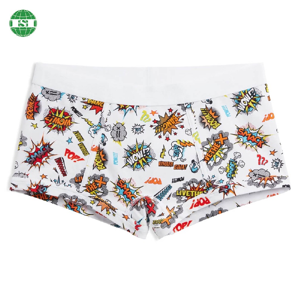 Wow design funny print boy shorts for girls full customization