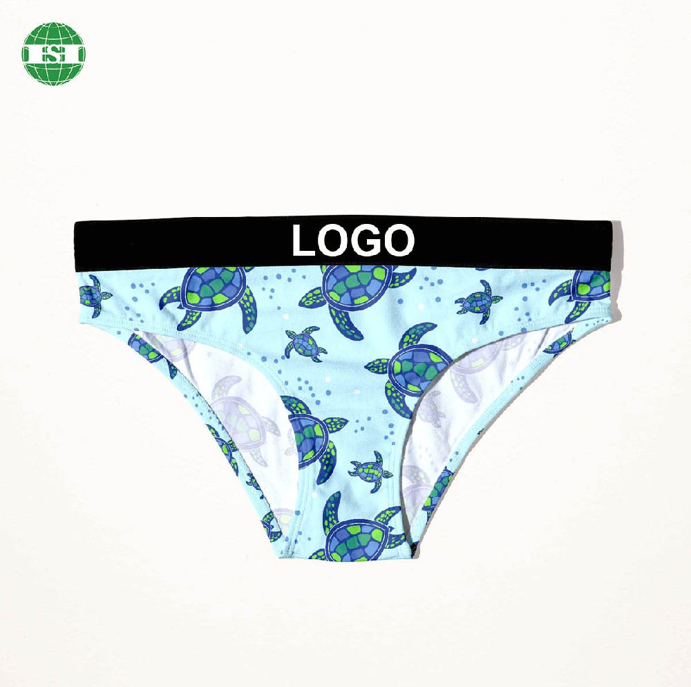 Sea turtle print ladies briefs underwear full customisation