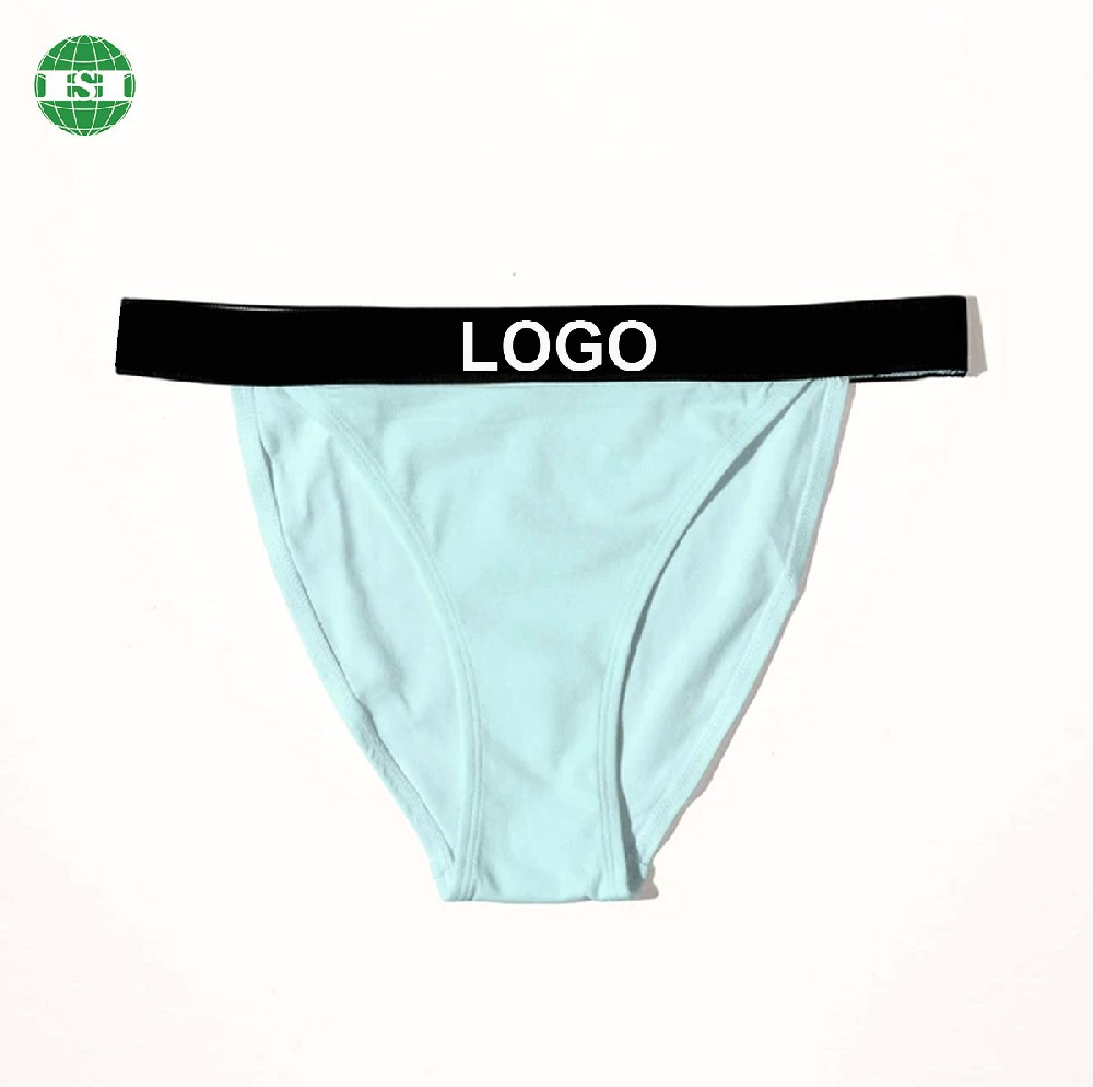 Custom logo women's thongs blue modal and spandex