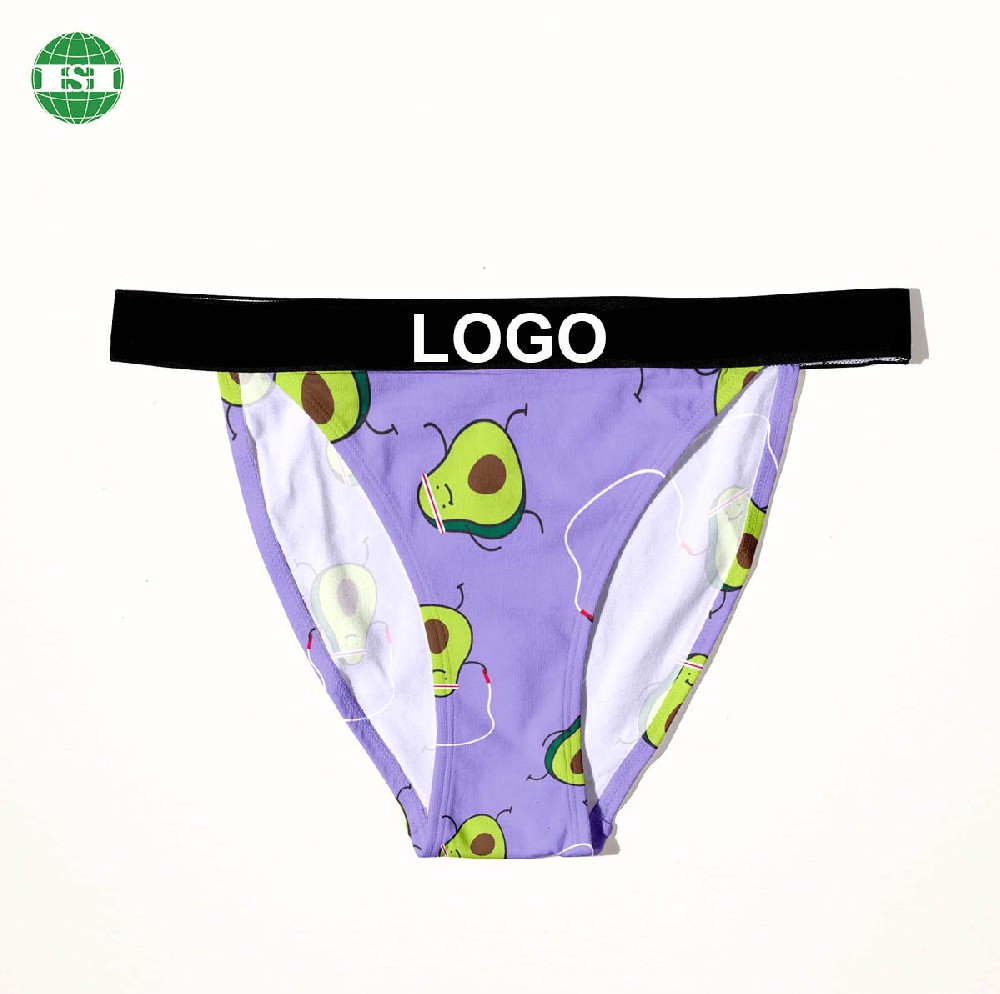 Avocado print thongs for women 95% polyester 5% spandex