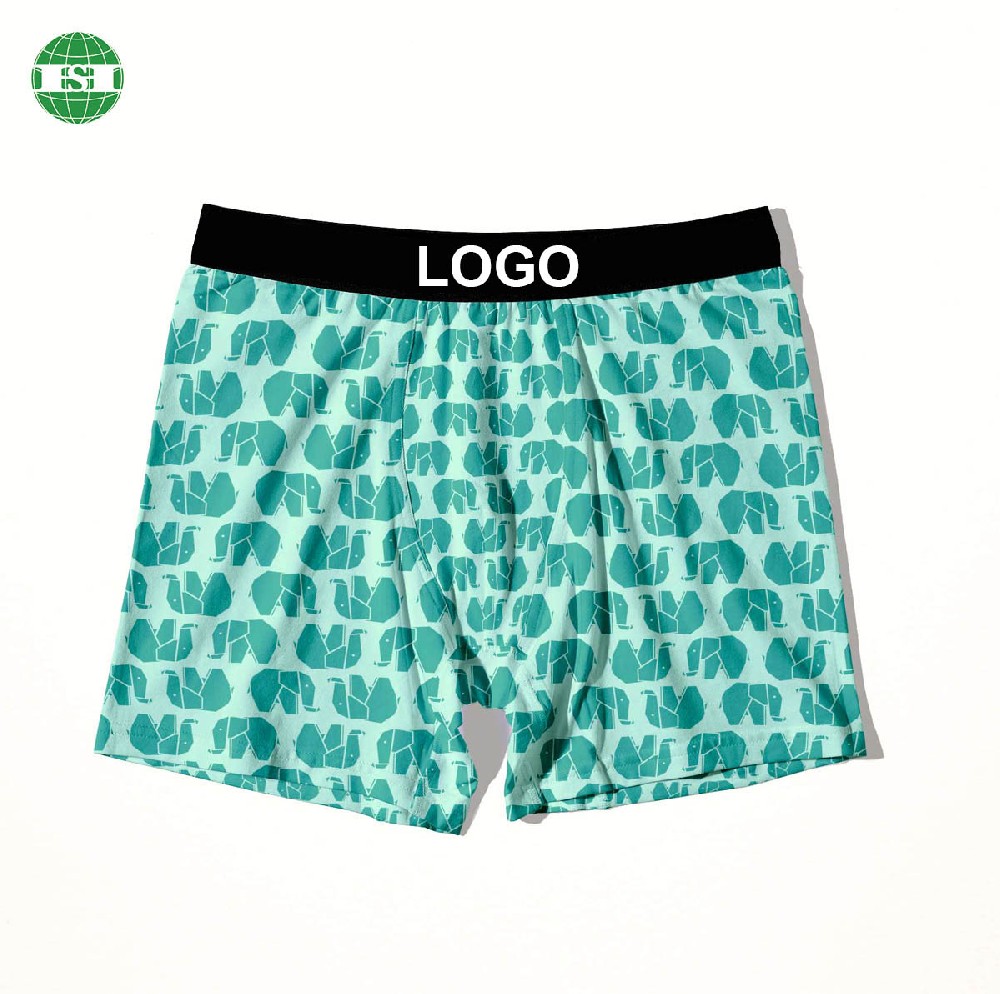 Elephant print men's boxer briefs imitation modal spandex underwear customization
