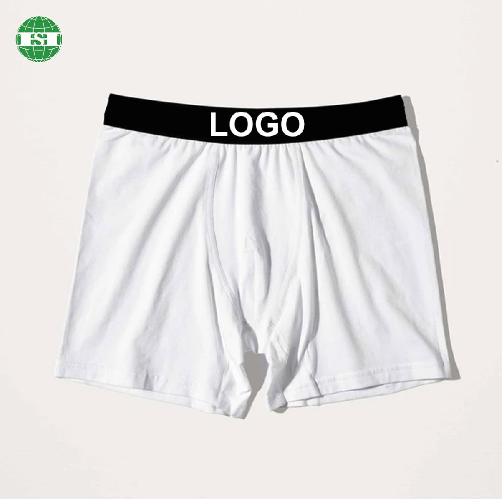 White bamboo spandex boxer briefs underwear for male