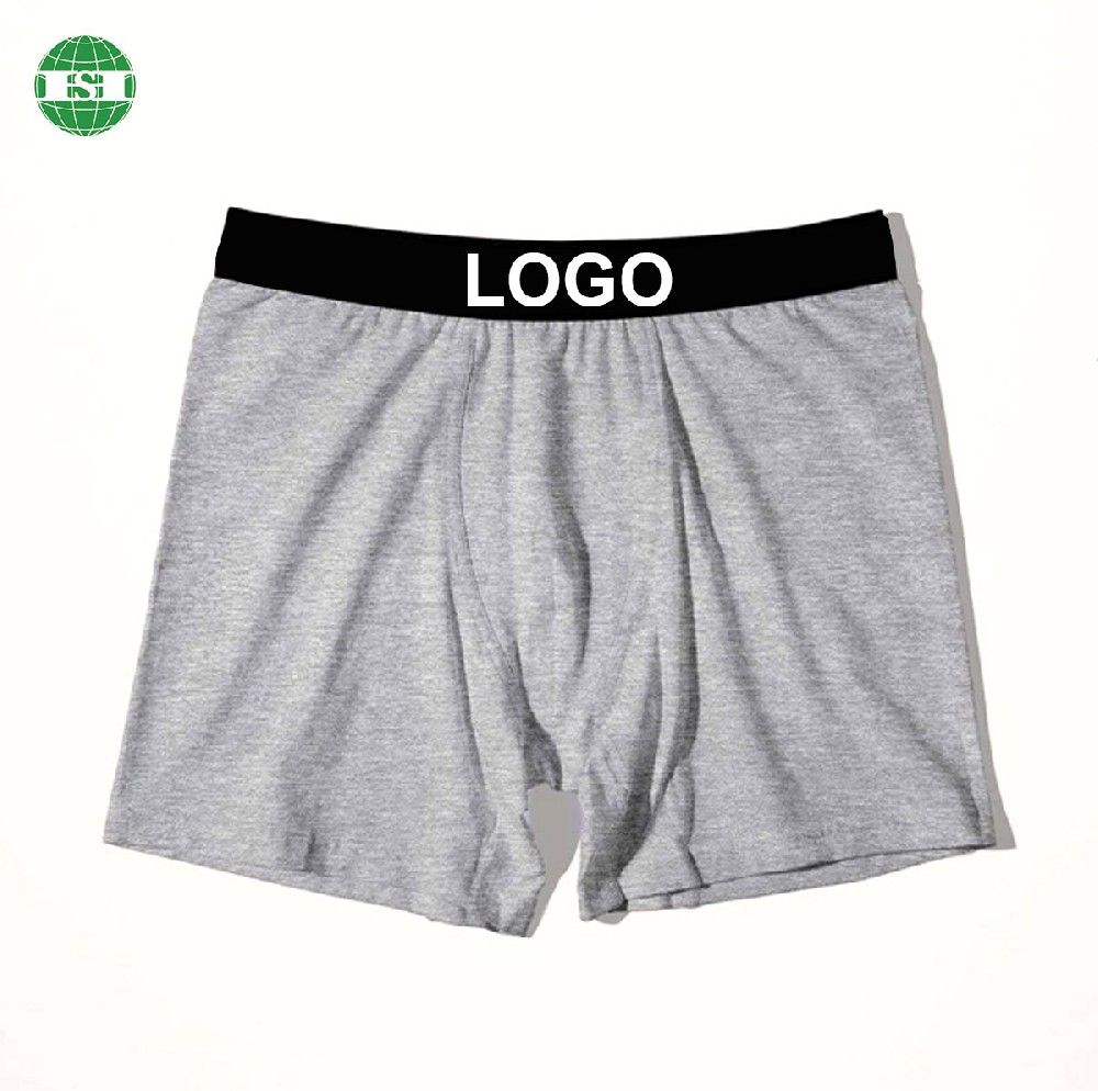 Grey cotton spandex boxer briefs underwear for men