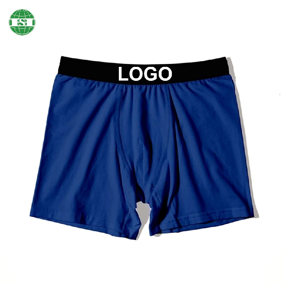 Navy modal spandex boxer briefs for men