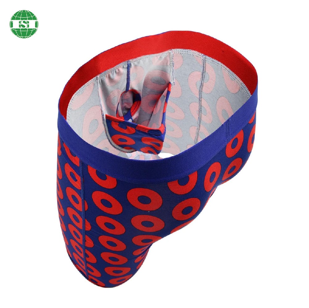 Men's dual pouch boxer briefs sublimation print underwear/ Long legs