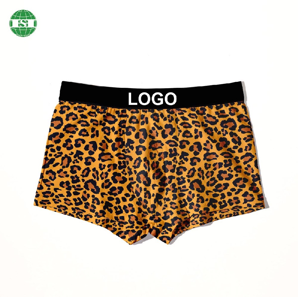 Leopard print underwear customized letters men's trunks