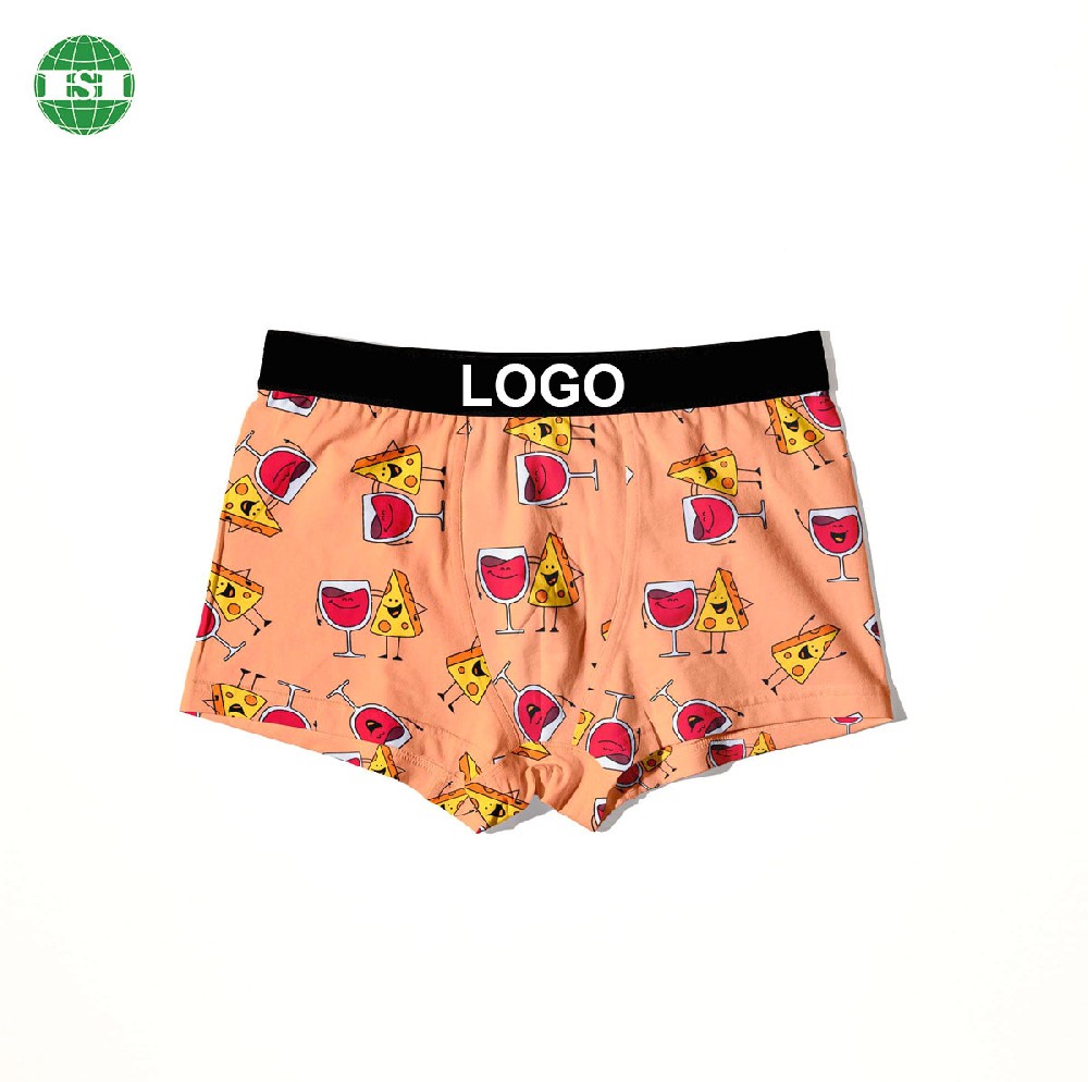 Cheese patterned underwear customized branding trunks for men