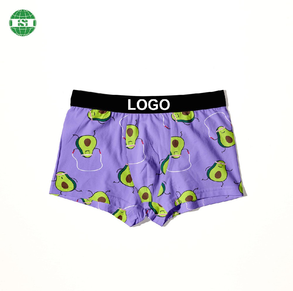 Avocado printed underwear custom name men's trunks