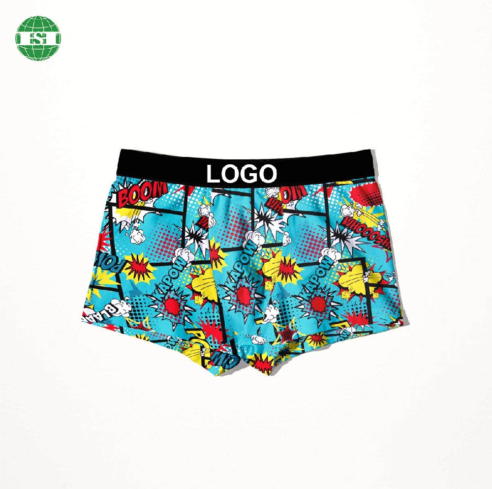 Graphic overall print underwear personalized logo men's trunks