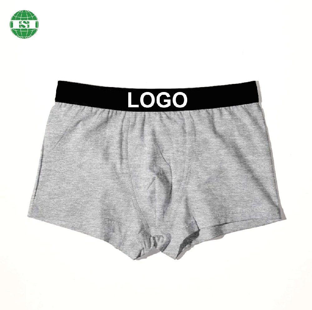 Customised logo 95% cotton 5% spandex men's underwear trunks