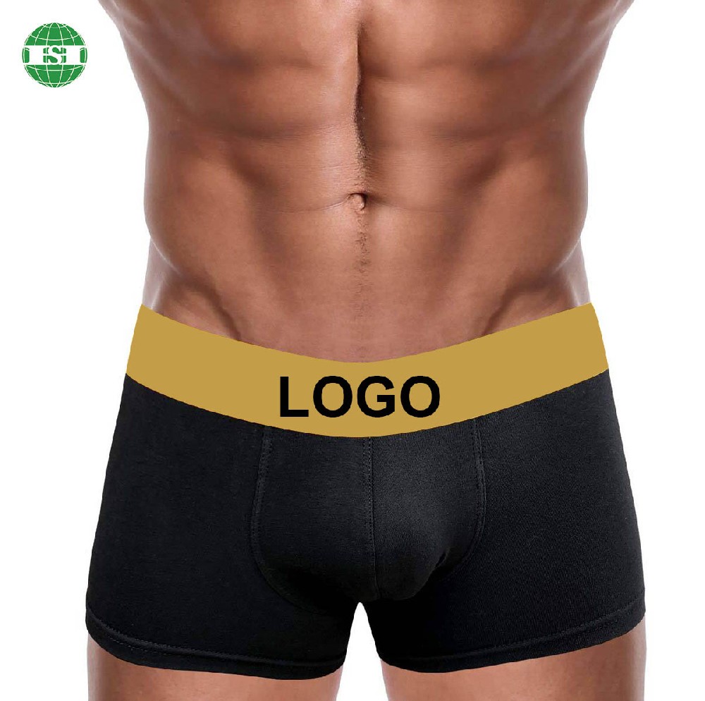 Custom logo organic cotton luxury underwear trunks for men