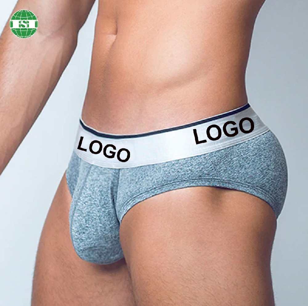 Charcoal gray men's briefs underwear 95% bamboo 5% spandex customized your own brand name