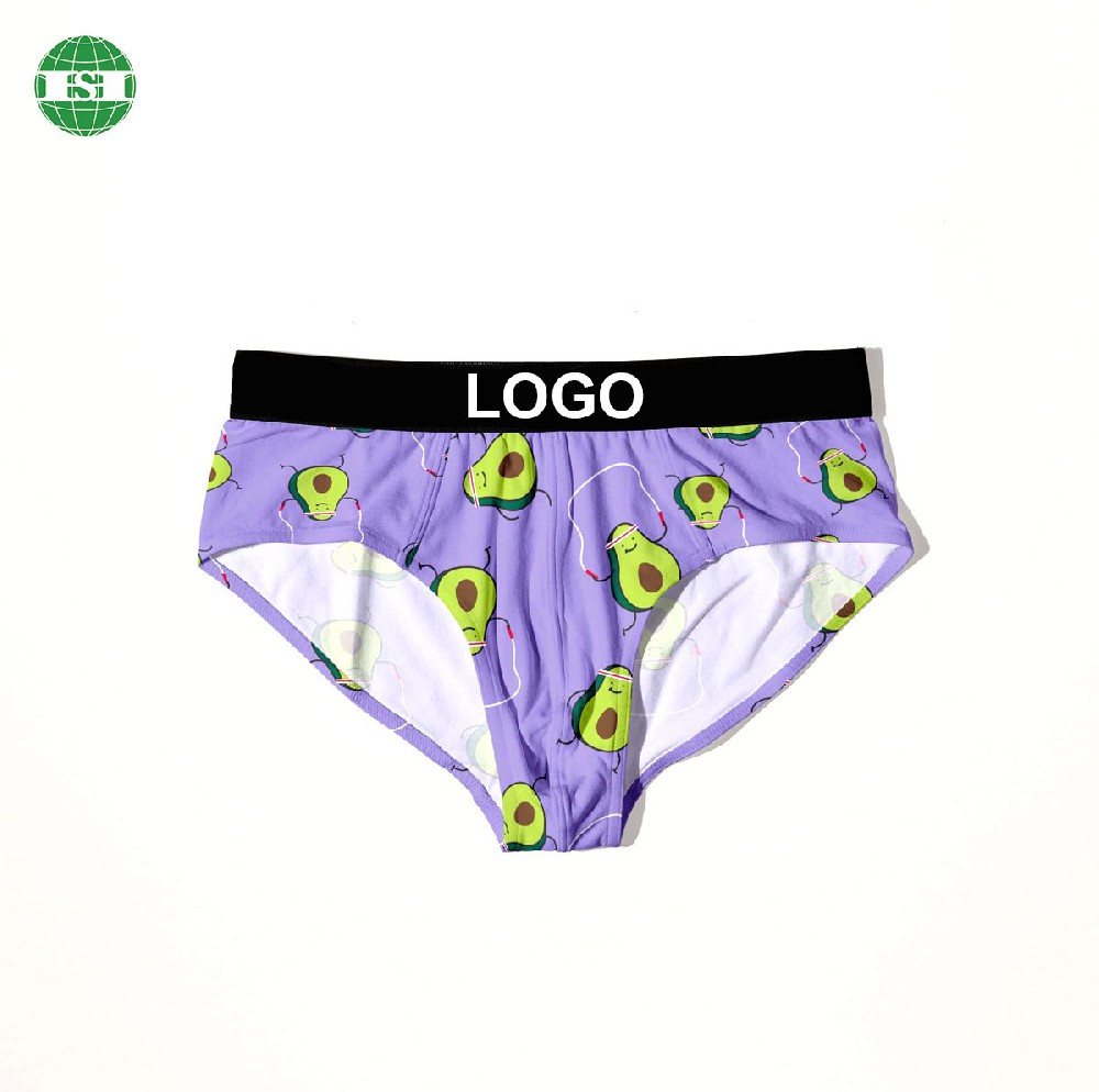 Avocado print men's briefs 95% polyester 5% spandex customized your own design