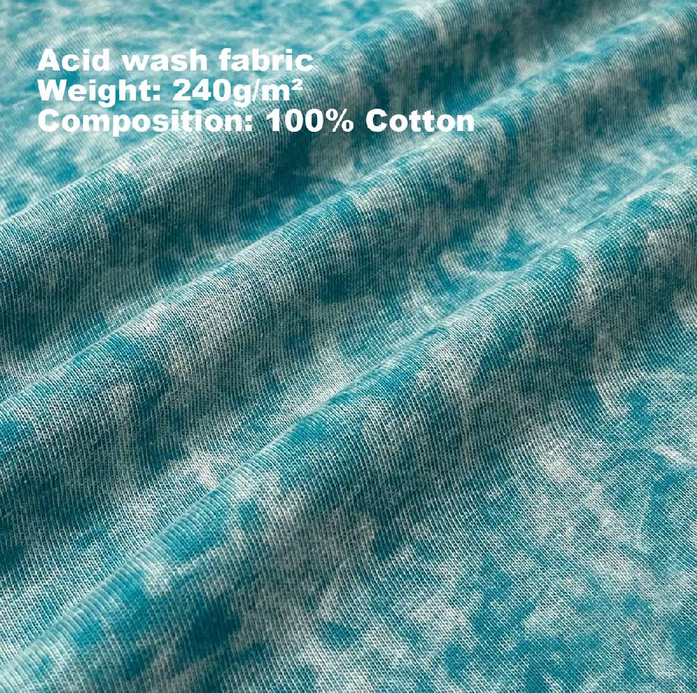 Acid wash fabric 240g to 260g 100% cotton