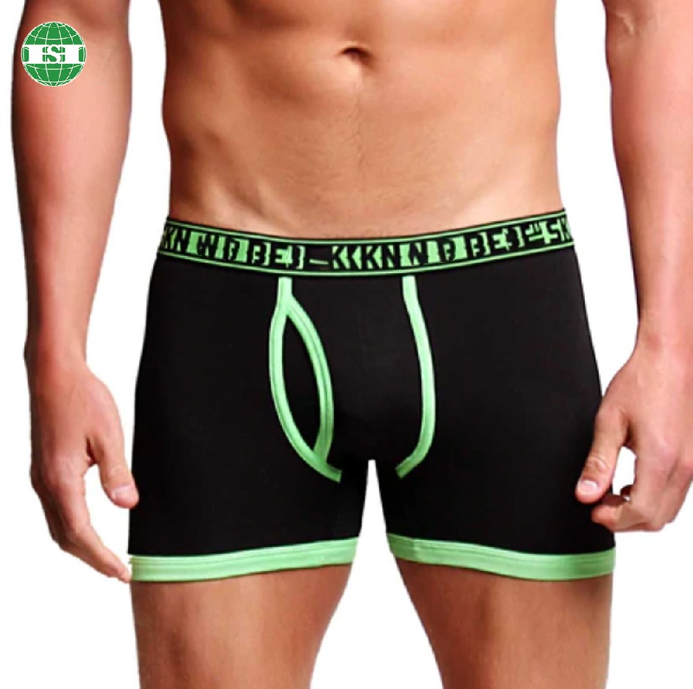 Custom lettering waistband open fly pouch men's trunks underwear